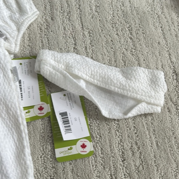 NWT 18 month baptism first birthday outfit 100% cotton rosettes headband bloomer - Picture 3 of 9